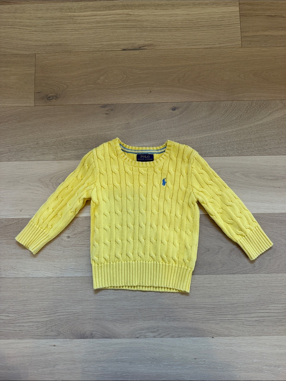 Polo by Ralph Lauren Kids Yellow Cable Knit Sweater with Polo Pony